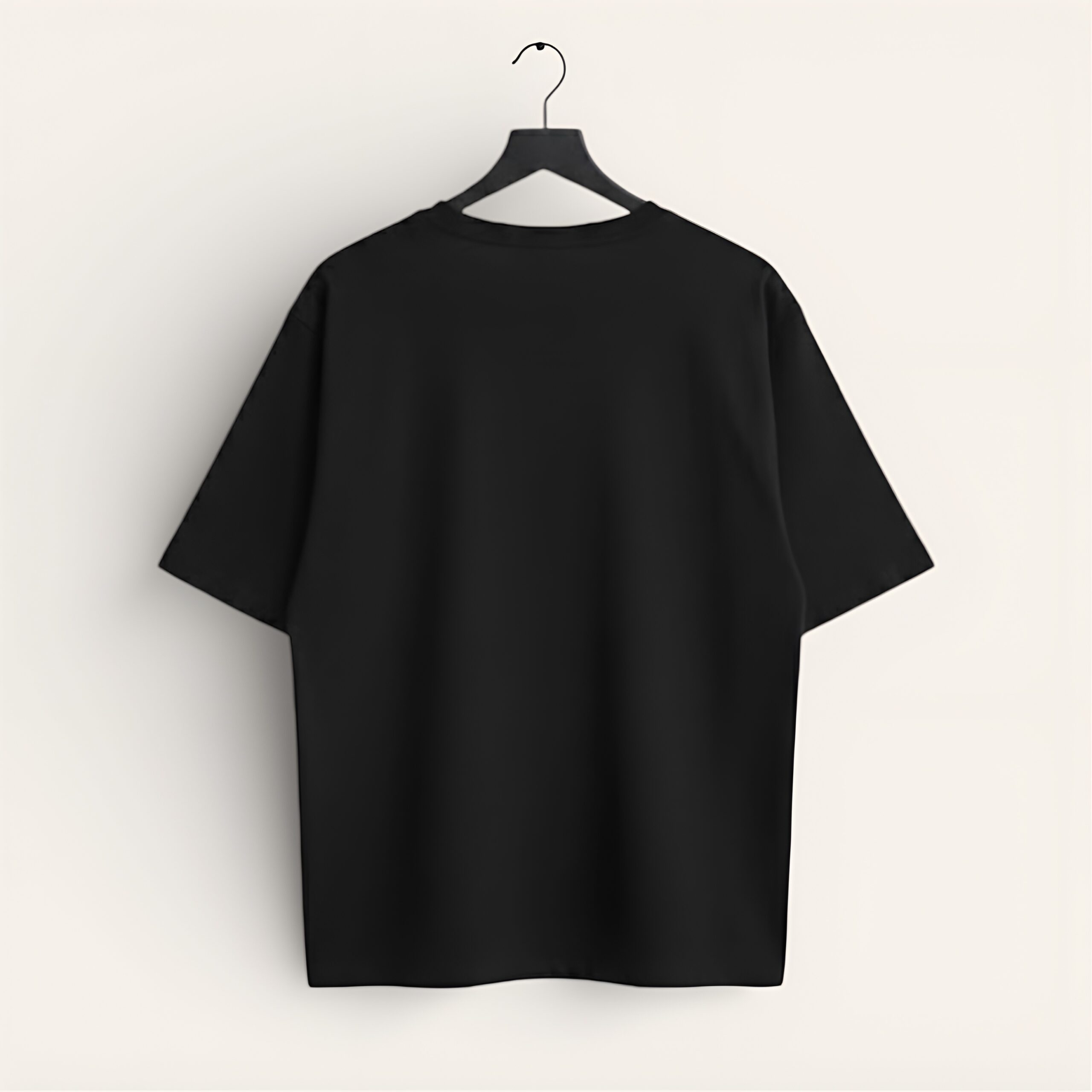 Black Oversize T Shirt for Women Long Loose Fit (BACK)