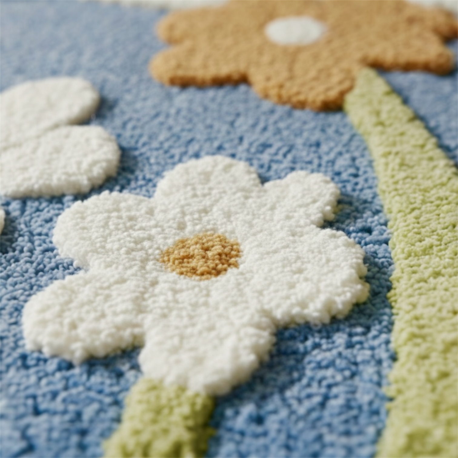 Floral Microfiber Anti Skid Door Mat 40x60 cm (close-up image)