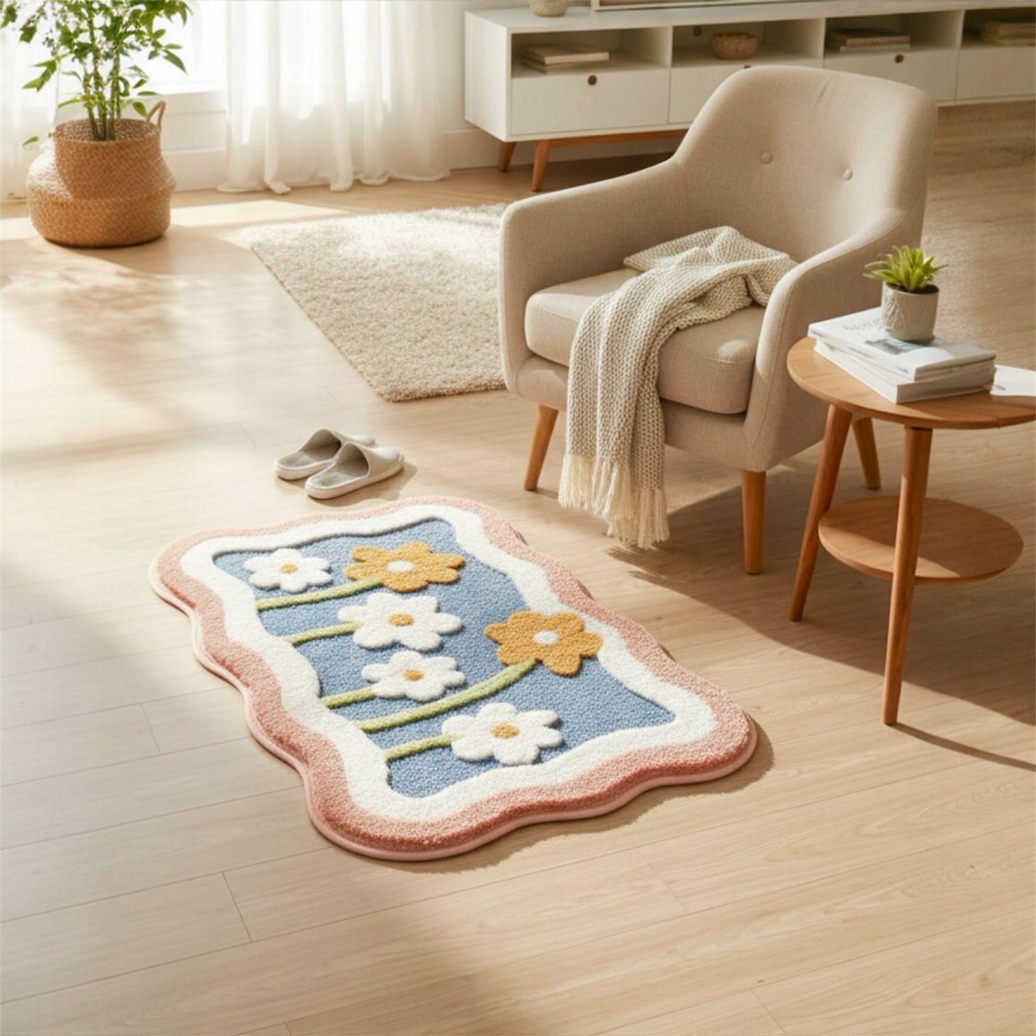 Floral Microfiber Anti Skid Door Mat 40x60 cm mat