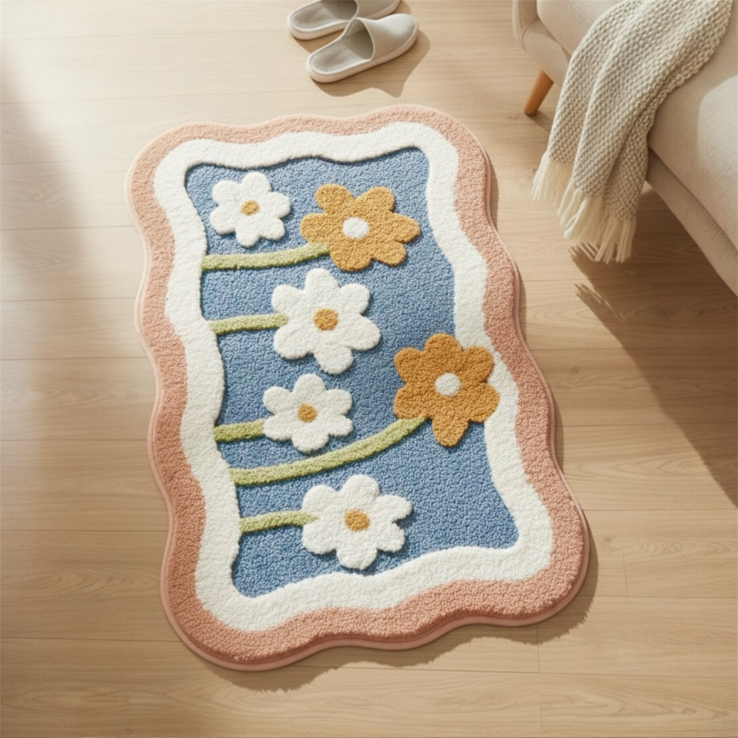 Floral Microfiber Anti Skid Door Mat 40x60 cm