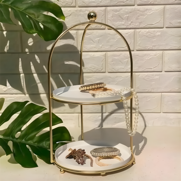 Gold Metal Cake Stand for Cupcakes – Stainless Steel Decorative Dessert Stand