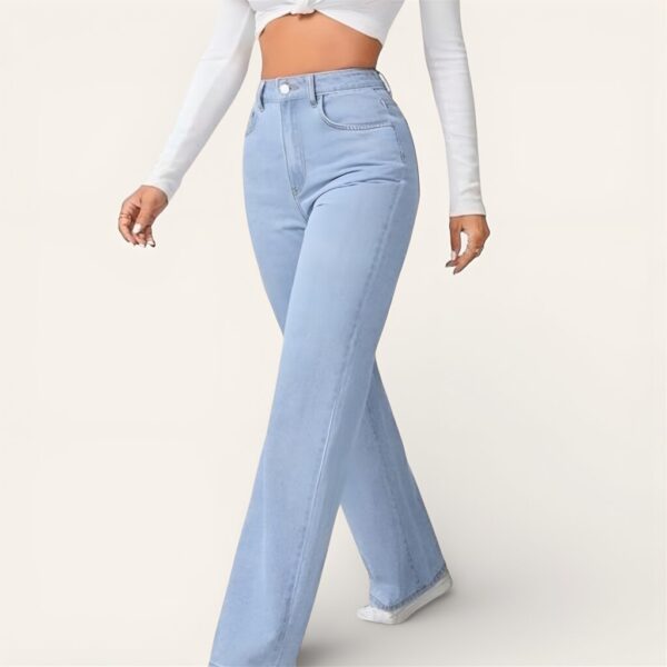 HOOZ BERRY Icee High Rise Straight Jeans – Light Wash Blue