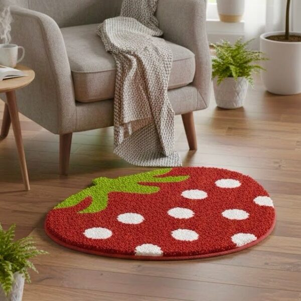 Strawberry Floor Mat 40x60 cm – Cute Polyester Door Mat