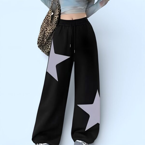 Stylish Black Printed Jogger for Women – Mid Rise Cotton Casual Pants