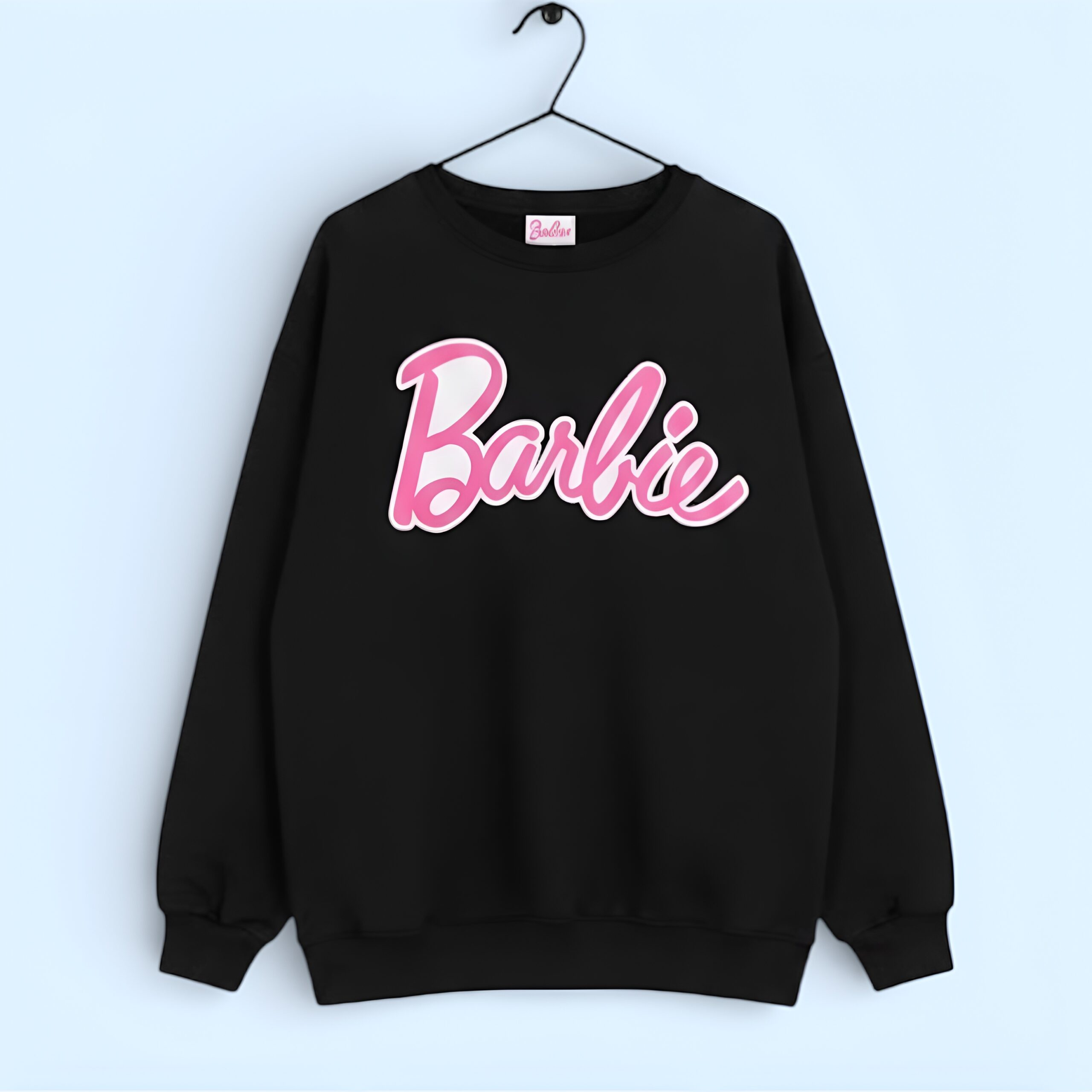 Unisex Barbie Print Fleece Sweatshirt (Black)