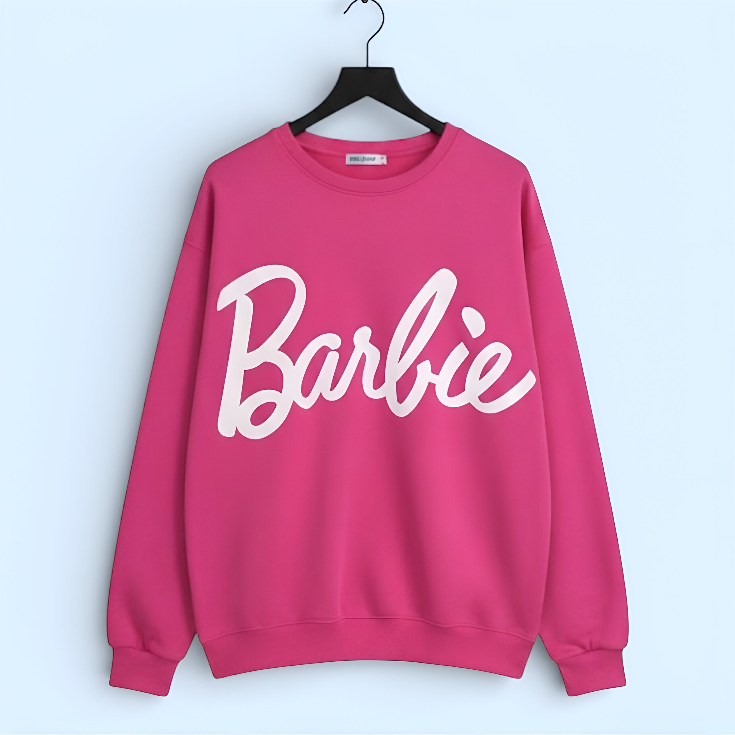 Unisex Barbie Print Fleece Sweatshirt (Pink)
