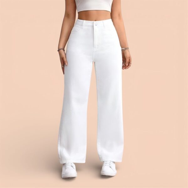 White High Rise Wide Leg Jeans for Women