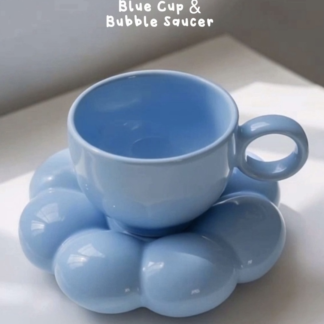 Cute Aesthetic Ceramic Cups & Saucer Set (Pinterest Style Collection) - Image 4