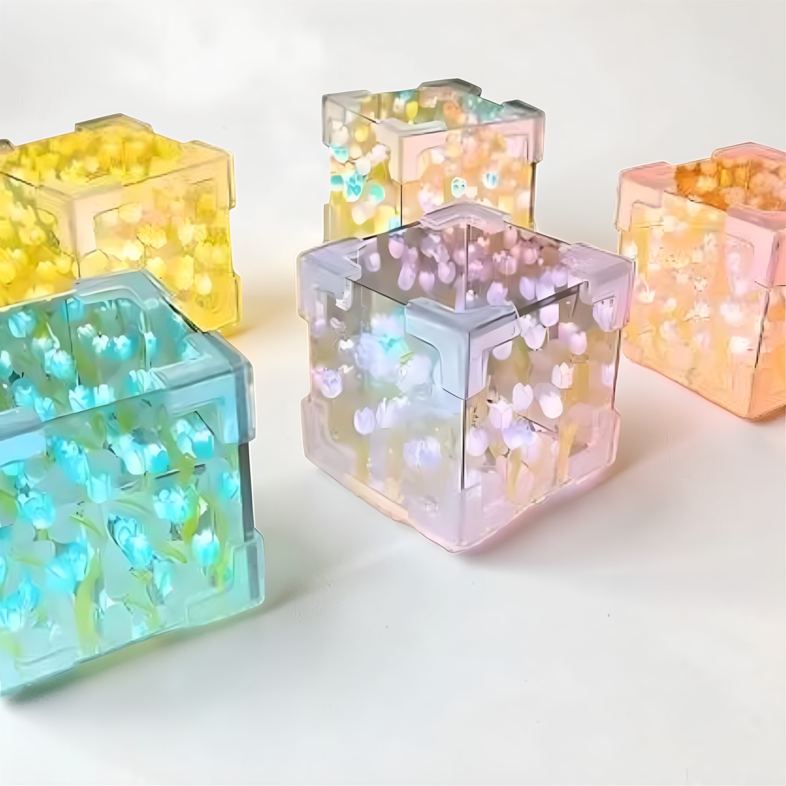 Tulip Cube Mirror Lamp – DIY LED Flower Decorative Light - Image 4