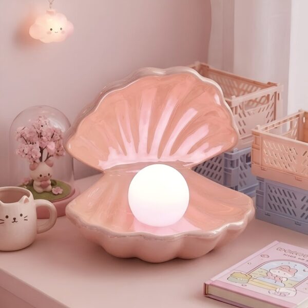 Cute Pearl Shell LED Night Lamp (Pink)