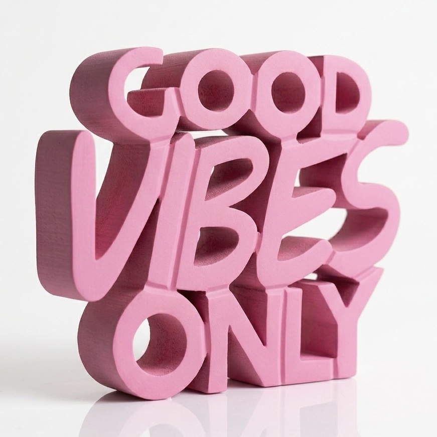 Good Vibes Only Aesthetic Desk Decor Showpiece (3D-View)