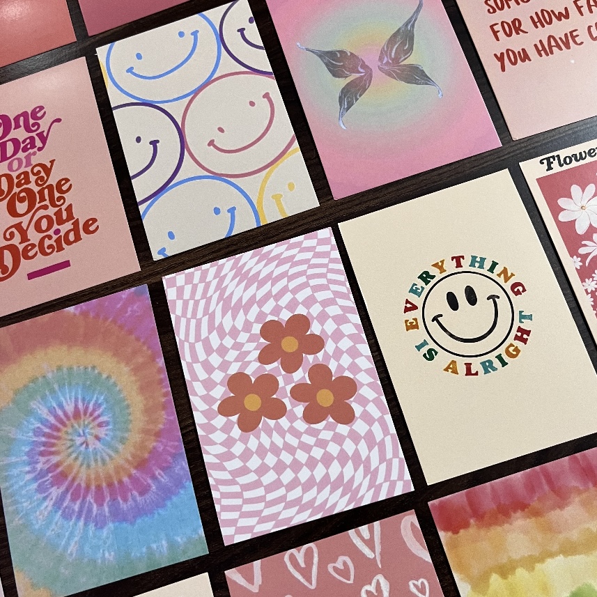 Pink Aesthetic Wall Collage Kit – 50 PCS Peel and Stick Room Decor Posters