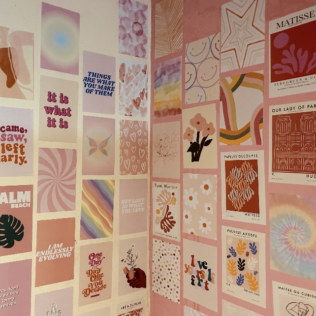 Pink Aesthetic Wall Collage Kit – 50 PCS Peel and Stick Room Decor Posters