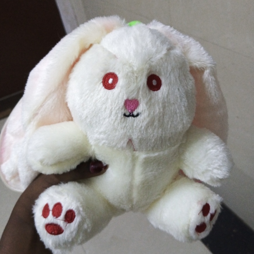 Strawberry Rabbit Plushie – Cute Pink Bunny Soft Toy