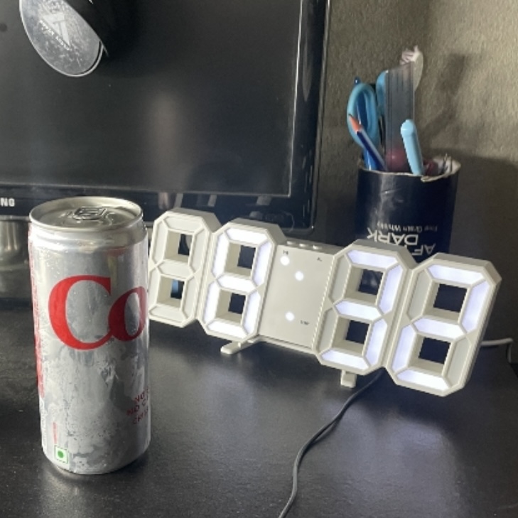 3D LED Digital Wall Clock – Smart Brightness Bedroom Clock