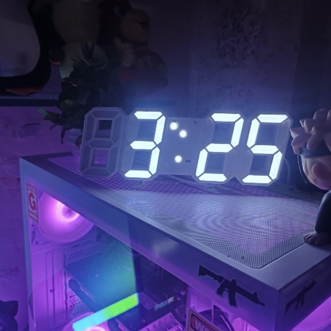 3D LED Digital Wall Clock – Smart Brightness Bedroom Clock