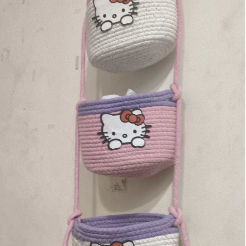 Cute Multi-Purpose Jute Storage Basket Organizer (Foldable)