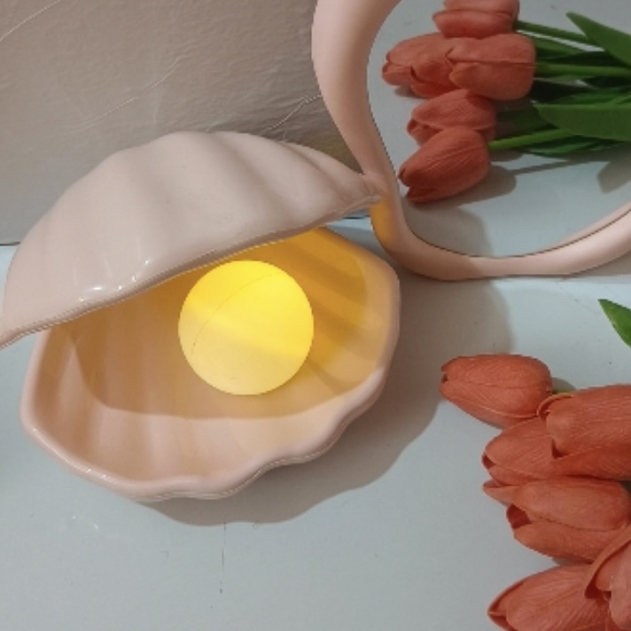 Cute Pearl Shell LED Night Lamp (Pink)