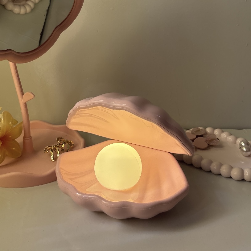 Cute Pearl Shell LED Night Lamp (Pink)