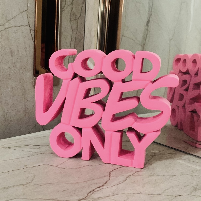 Good Vibes Only Aesthetic Desk Decor Showpiece