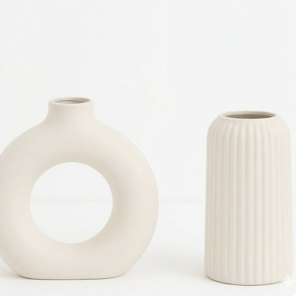 Donut & Bottle Shaped ceramic Vases