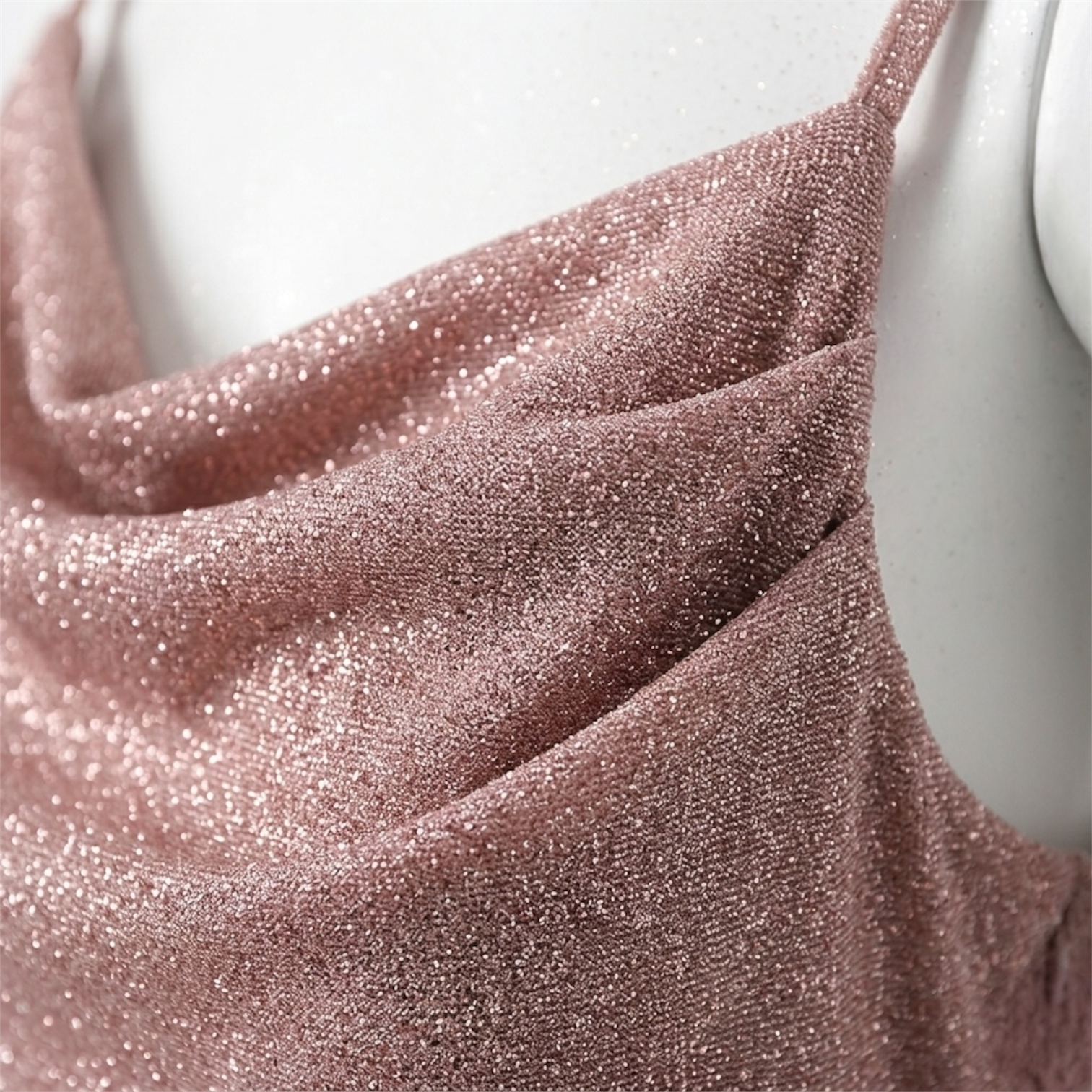 Pink Bodycon Party Dress for Women (Strapless Lycra) Material closer view