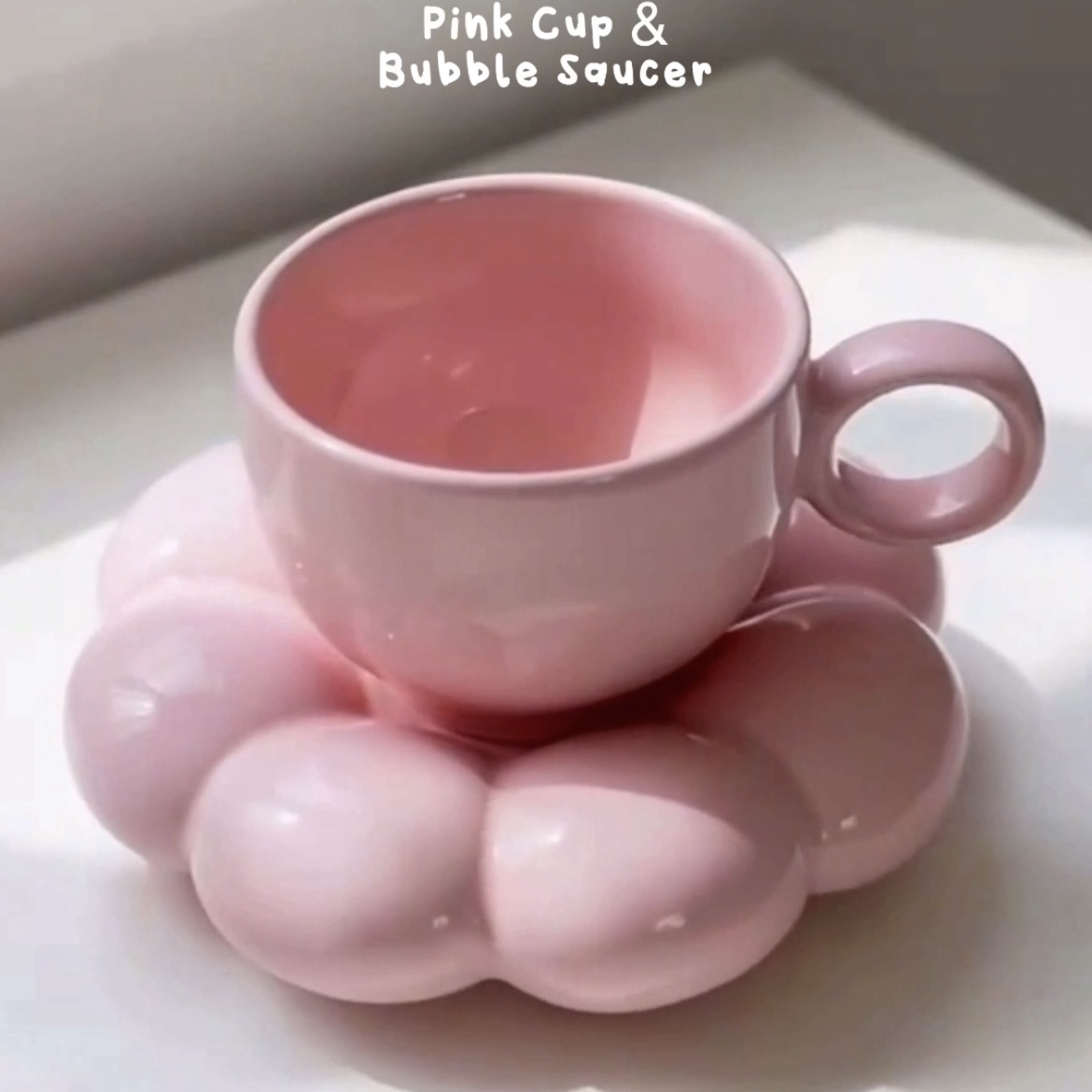 Cute Aesthetic Ceramic Cups & Saucer Set (Pinterest Style Collection) - Image 3