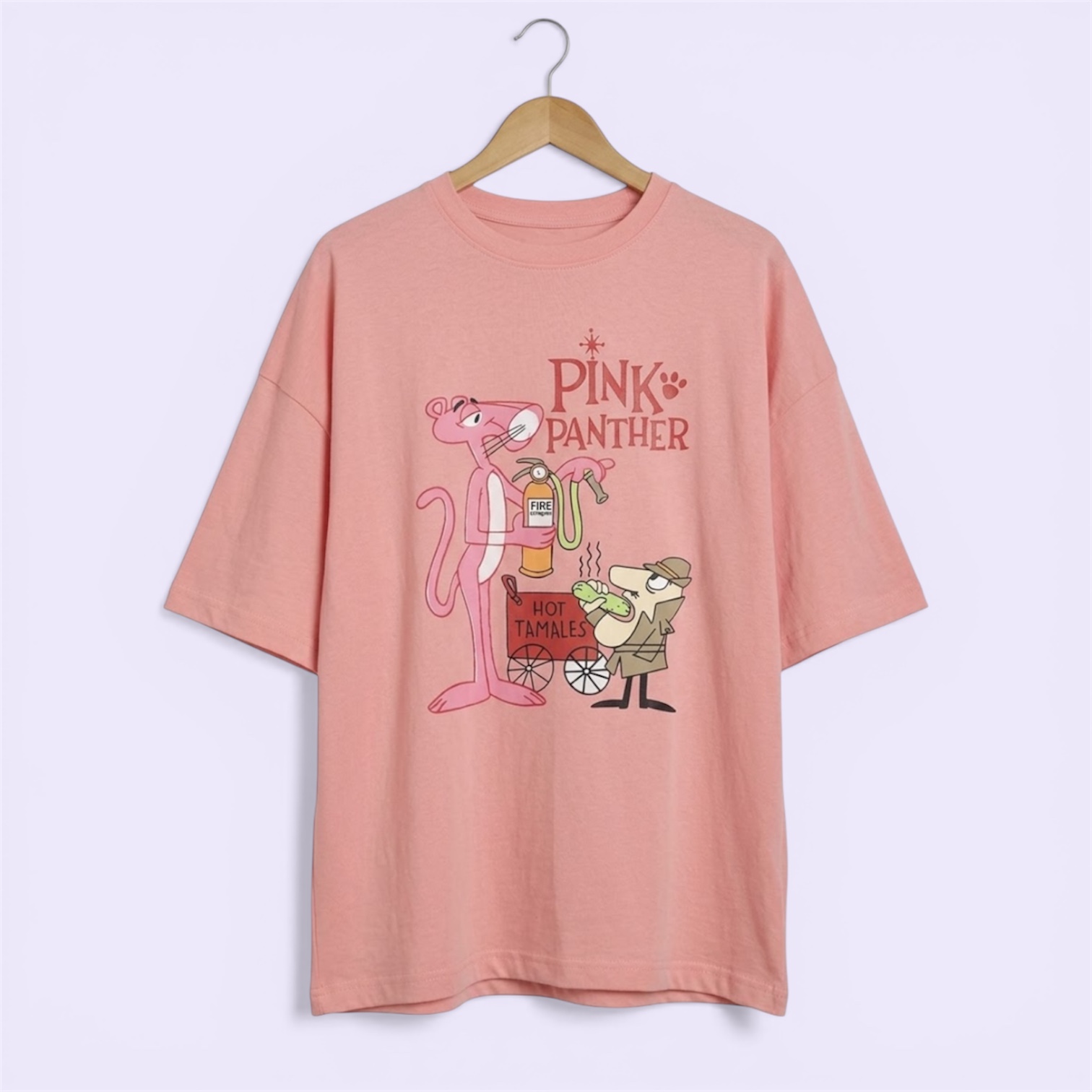 Pink Panther Oversized T-Shirt for Women – Cute Printed Baggy Tee