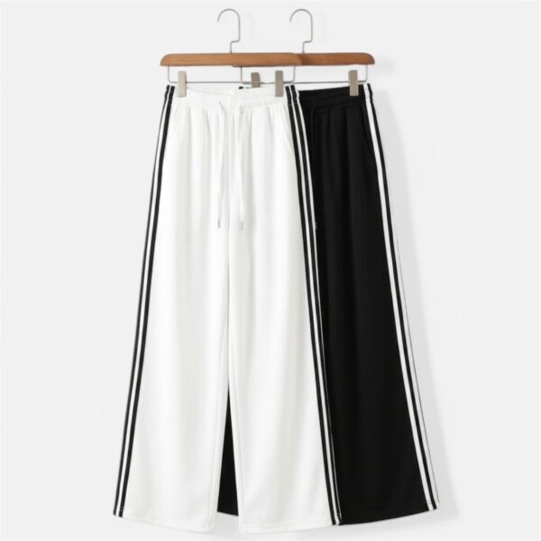 Women Side Stripe Wide Leg Track Pants – Cotton Lycra Trousers (Pack of 2)