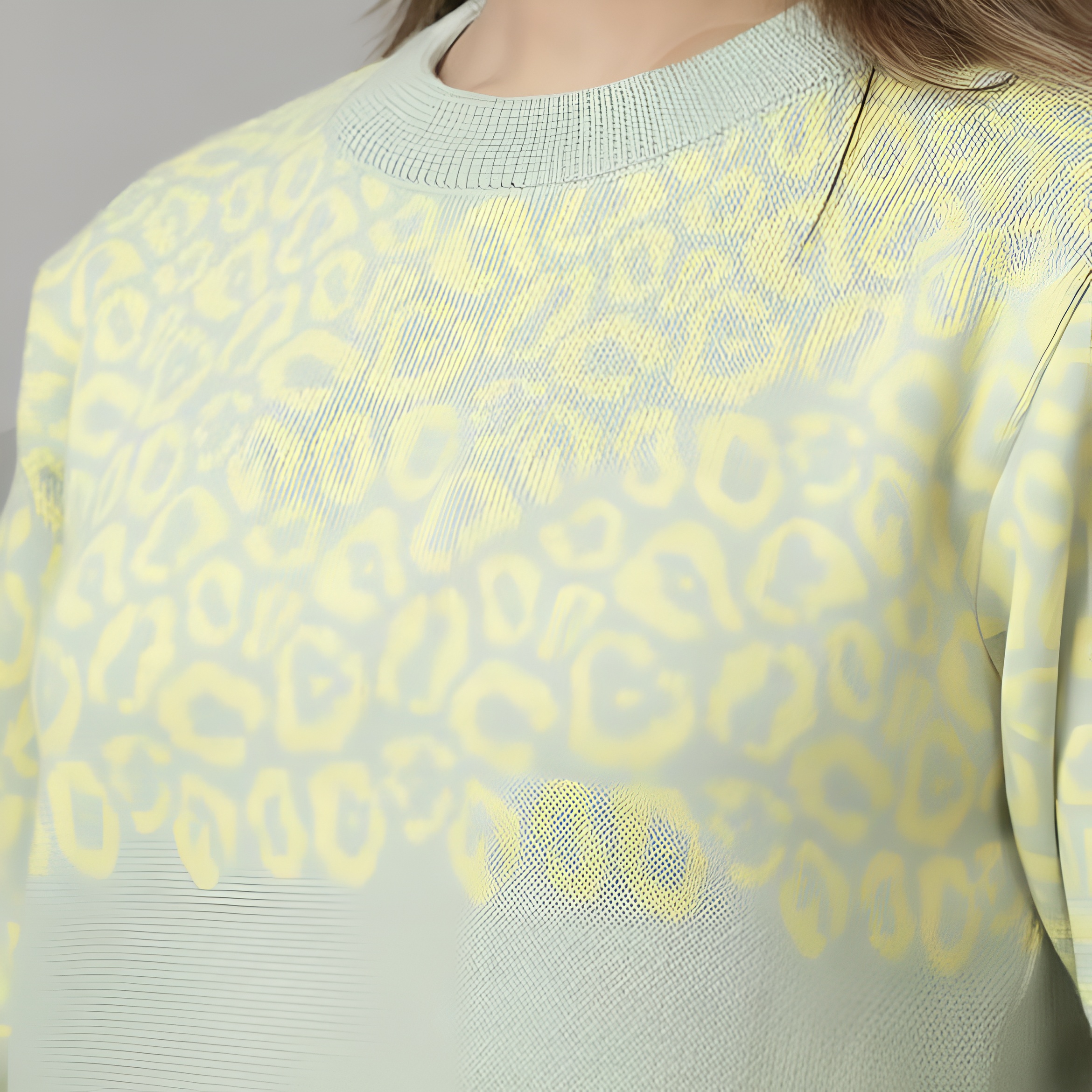 Soft Wool Co-Ord Set for Women – Full Sleeve Sweatshirt & Trouser Set (GREEN) neck