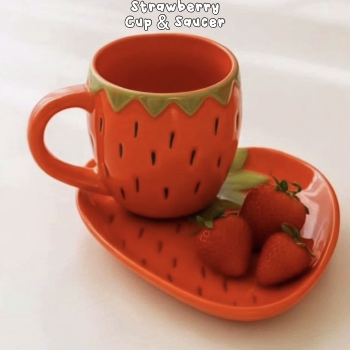 Cute Aesthetic Ceramic Cups & Saucer Set (Pinterest Style Collection) - Image 6